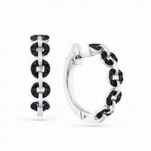 Серьги из белого золота Мастер Бриллиант с чёрным бриллиантом 05M2-208418-00-48 фото