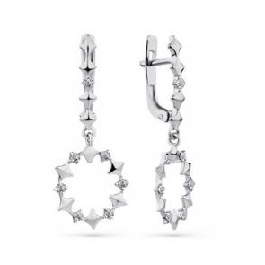 Серьги из белого золота Мастер Бриллиант с бриллиантом 05M2-208438-00-00 фото