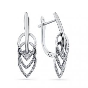 Серьги из белого золота Мастер Бриллиант с бриллиантом 05M2-208441-00-00 фото