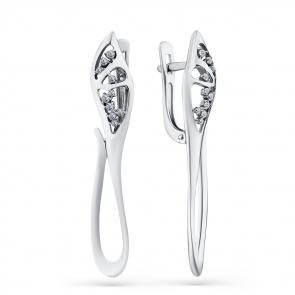 Серьги из белого золота Мастер Бриллиант с бриллиантом 05M2-208468-00-00 фото