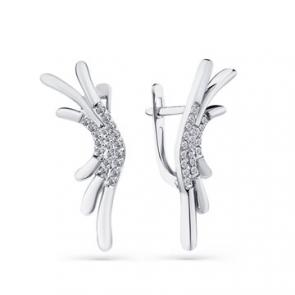 Серьги из белого золота Мастер Бриллиант с бриллиантом 05M2-208469-00-00 фото