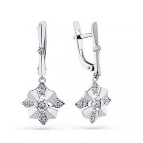 Серьги из белого золота Мастер Бриллиант с бриллиантом 05M2-208473-00-00 фото