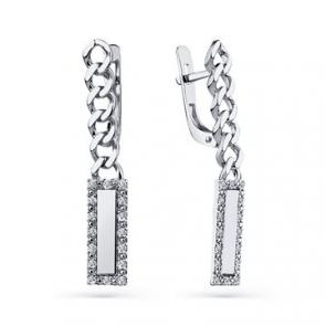 Серьги из белого золота Мастер Бриллиант с бриллиантом 05M2-208502-00-00 фото