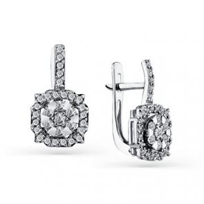 Серьги из белого золота Мастер Бриллиант с бриллиантом 05M2-208531-00-00 фото