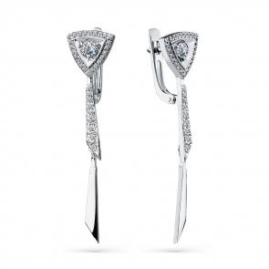 Серьги из белого золота Мастер Бриллиант с бриллиантом 05M2-208551-00-00 фото