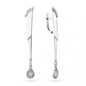 Серьги из белого золота Мастер Бриллиант с бриллиантом 05M2-208554-00-00 фото