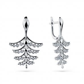 Серьги из белого золота Мастер Бриллиант с бриллиантом 05M2-208567-00-00 фото