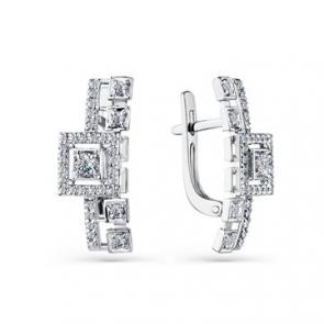 Серьги из белого золота Мастер Бриллиант с бриллиантом 05M2-208568-00-00 фото