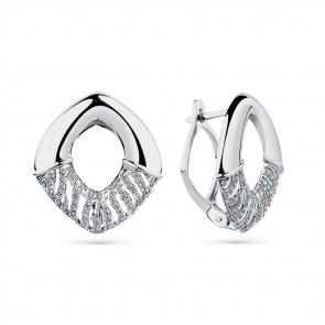 Серьги из белого золота Мастер Бриллиант с бриллиантом 05M2-208573-00-00 фото