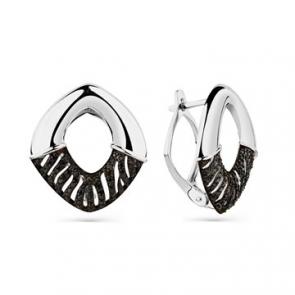 Серьги из белого золота Мастер Бриллиант с чёрным бриллиантом 05M2-208573-00-48 фото