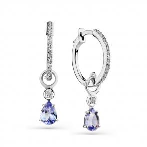 Серьги из белого золота Мастер Бриллиант с бриллиантом и танзанитом 05M2-208576-00-31 фото