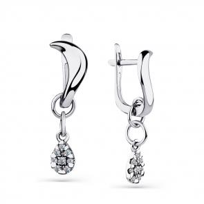 Серьги из белого золота Мастер Бриллиант с бриллиантом 05M2-208581-00-00 фото