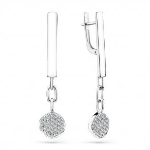 Серьги из белого золота Мастер Бриллиант с бриллиантом 05M2-208583-00-00 фото