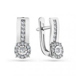 Серьги из белого золота Мастер Бриллиант с бриллиантом 05M2-208603-00-00 фото