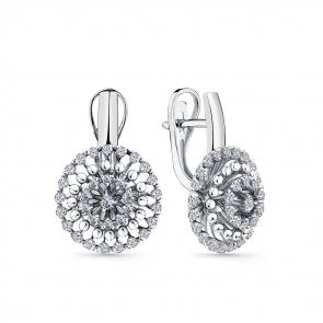 Серьги из белого золота Мастер Бриллиант с бриллиантом 05M2-208616-01-00 фото