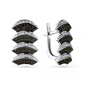 Серьги из белого золота Мастер Бриллиант с бриллиантом 05M2-208629-00-55 фото