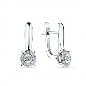 Серьги из белого золота Мастер Бриллиант с бриллиантом 05M2-208634-00-00 фото
