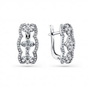 Серьги из белого золота Мастер Бриллиант с бриллиантом 05M2-208670-00-00 фото