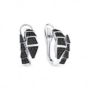 Серьги из белого золота Мастер Бриллиант с чёрным бриллиантом 05M2-208934-00-48 фото