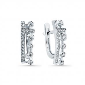 Серьги из белого золота Мастер Бриллиант с бриллиантом 05M2-209005-00-00 фото