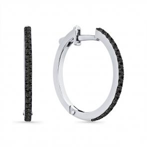 Серьги из белого золота Мастер Бриллиант с чёрным бриллиантом 05M2-209025-00-48 фото