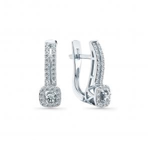 Серьги из белого золота Мастер Бриллиант с бриллиантом 05M2-209138-00-00 фото