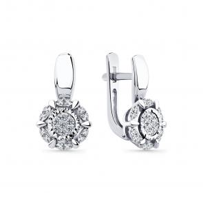 Серьги из белого золота Мастер Бриллиант с бриллиантом 05M2-209250-00-70 фото