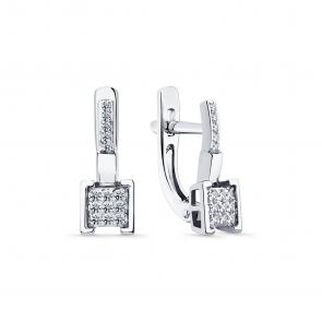 Серьги из белого золота Мастер Бриллиант с бриллиантом 05M2-209258-00-70 фото