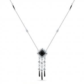 Колье из белого золота Мастер Бриллиант с бриллиантом и чёрным бриллиантом 05M6-260374-00-55 фото