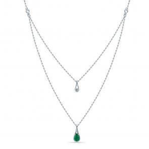 Колье из белого золота Мастер Бриллиант с бриллиантом и изумрудом 05M6-260388-99-01 фото