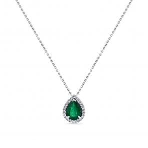 Колье из белого золота Мастер Бриллиант с бриллиантом и изумрудом 05M6-260392-00-01 фото