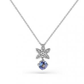 Колье из белого золота Мастер Бриллиант с бриллиантом и танзанитом 05M6-260518-00-31 фото