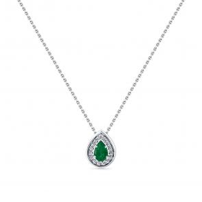 Колье из белого золота Мастер Бриллиант с бриллиантом и изумрудом 05M6-260540-97-01 фото