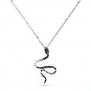 Колье из белого золота Мастер Бриллиант с чёрным бриллиантом 05M6-260543-00-48 фото