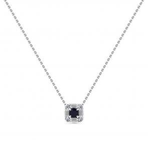 Колье из белого золота Мастер Бриллиант с бриллиантом и сапфиром 05M6-260672-02-02 фото