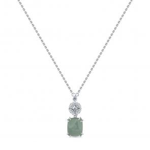 Колье из белого золота Мастер Бриллиант с бриллиантом и аквамарином 05M6-260756-00-40 фото