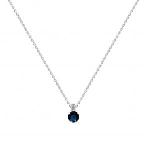 Колье из белого золота Мастер Бриллиант с бриллиантом и сапфиром 05M6-260790-00-02 фото