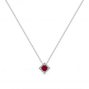 Колье из белого золота Мастер Бриллиант с бриллиантом и рубином 05M6-260830-00-03 фото