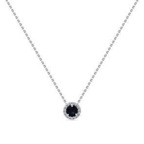 Колье из белого золота Мастер Бриллиант с бриллиантом и сапфиром 05M6-260831-00-02 фото