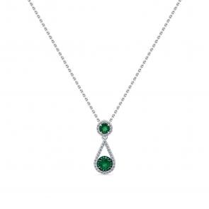 Колье из белого золота Мастер Бриллиант с бриллиантом и изумрудом 05M6-260840-00-01 фото