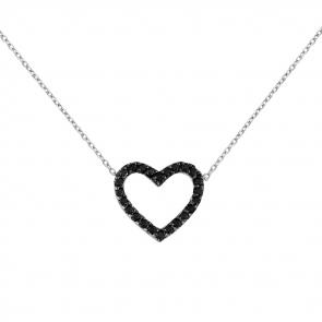 Колье из белого золота Мастер Бриллиант с чёрным бриллиантом 05M6-353-48 фото