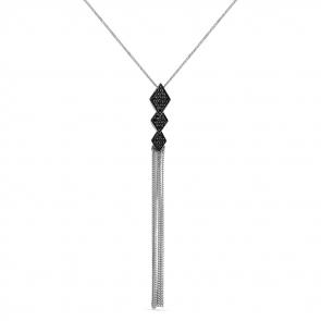 Колье из белого золота Мастер Бриллиант с чёрным бриллиантом 05M6-356-48 фото