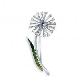 Брошь из белого золота Мастер Бриллиант с бриллиантом и эмалью 05M7-270323-00-00 фото