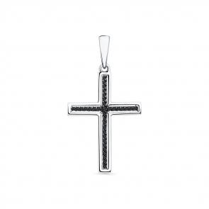 Подвеска из белого золота Мастер Бриллиант с чёрным бриллиантом 05M8-280259-00-48 фото