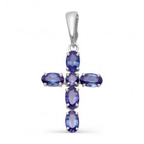 Подвеска из белого золота Мастер Бриллиант с сапфиром 05M8-280288-00-02 фото