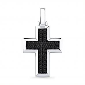 Подвеска из белого золота Мастер Бриллиант с чёрным бриллиантом 05M8-280347-00-48 фото