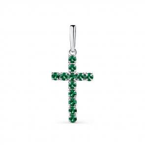 Подвеска из белого золота Мастер Бриллиант с изумрудом 05M8-280405-00-01 фото