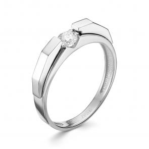 Кольцо из белого золота Бриллианты Костромы с бриллиантом 05БК01-3273 фото