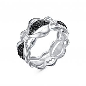 Кольцо из белого золота Бриллианты Костромы с чёрным бриллиантом 05БК01-3775/7 фото