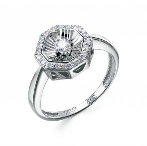 Кольцо из белого золота Бриллианты Костромы с бриллиантом 05БК01-3912 фото
